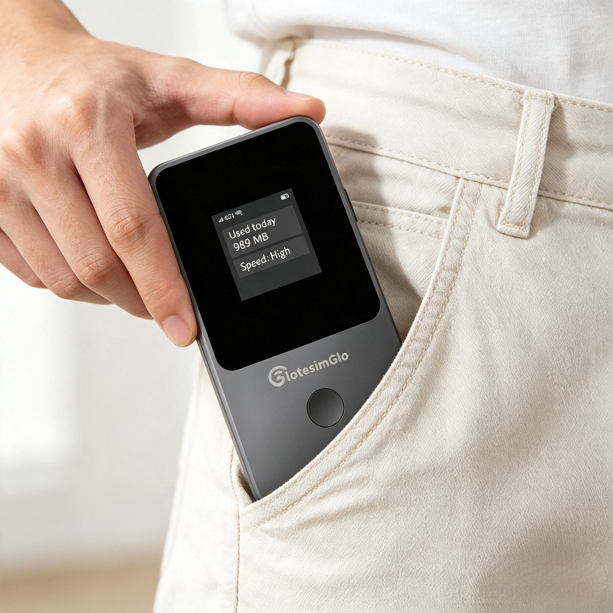 T8 in hand — size reference